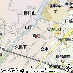 愛知県豊川市御津町泙野高畑周辺の地図