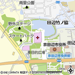 京田辺市田辺中央体育館周辺の地図