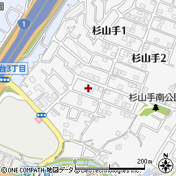 大阪府枚方市杉山手1丁目18周辺の地図