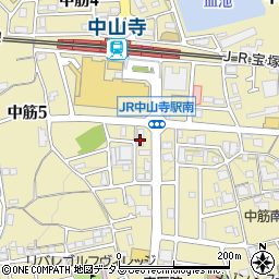 フタツカ薬局　中山寺店周辺の地図