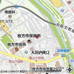 大阪府枚方市川原町周辺の地図