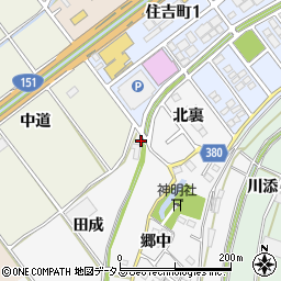 愛知県豊川市瀬木町田成周辺の地図