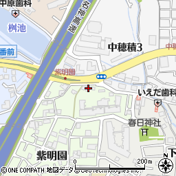大阪府茨木市紫明園1-36周辺の地図