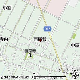 愛知県西尾市吉良町富田西屋敷周辺の地図