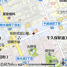 愛知県豊川市千歳通周辺の地図