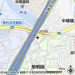 大阪府茨木市紫明園3周辺の地図