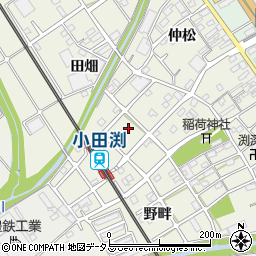 愛知県豊川市小田渕町（卯足）周辺の地図