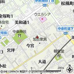 愛知県豊川市中条町今宮6周辺の地図