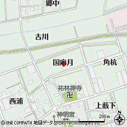 愛知県豊川市土筒町国府月周辺の地図