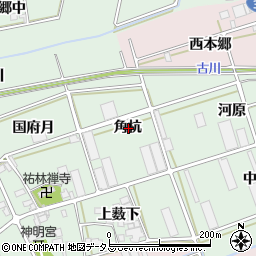 愛知県豊川市土筒町角杭周辺の地図