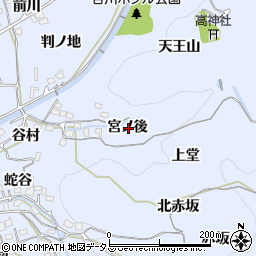 京都府綴喜郡井手町多賀宮ノ後周辺の地図