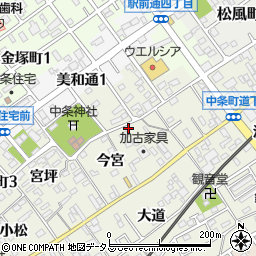 愛知県豊川市中条町今宮6-2周辺の地図