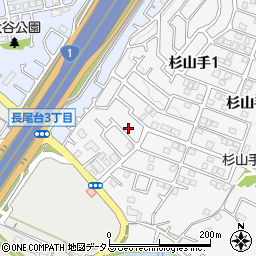大阪府枚方市杉山手1丁目17周辺の地図