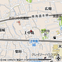 愛知県蒲郡市大塚町上中島22-1周辺の地図