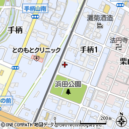 兵庫県姫路市手柄1丁目71周辺の地図