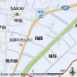 愛知県常滑市坂井（長筬）周辺の地図