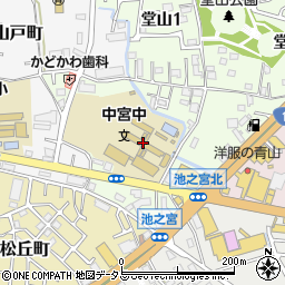 枚方市立中宮中学校周辺の地図