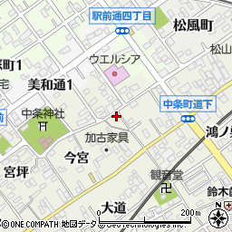 愛知県豊川市中条町今宮2周辺の地図