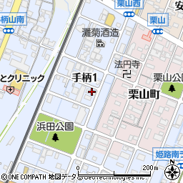 兵庫県姫路市手柄1丁目93周辺の地図