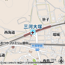愛知県蒲郡市周辺の地図