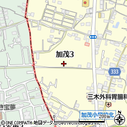 兵庫県川西市加茂3丁目周辺の地図