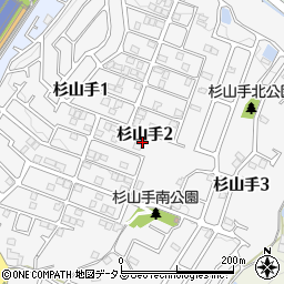 大阪府枚方市杉山手周辺の地図