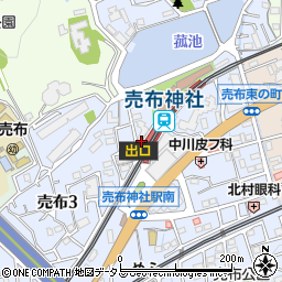 売布神社駅周辺の地図