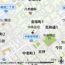 中条住宅集会所周辺の地図