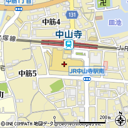 ダイソーコーナンＪＲ中山寺駅前店周辺の地図