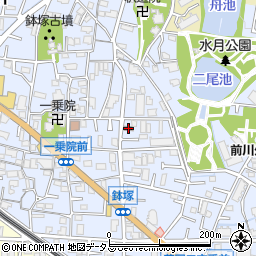 池田鉢塚郵便局周辺の地図