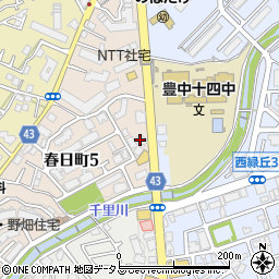 太鼓亭 豊中春日店周辺の地図