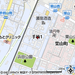 兵庫県姫路市手柄1丁目周辺の地図