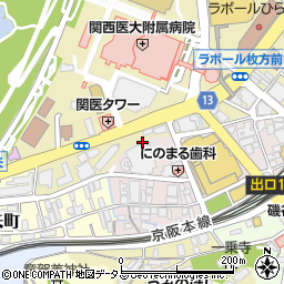 タイムズ枚方岡本町立体駐車場周辺の地図