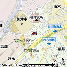 愛知県豊川市御津町西方（日暮）周辺の地図