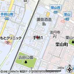 兵庫県姫路市手柄1丁目98周辺の地図