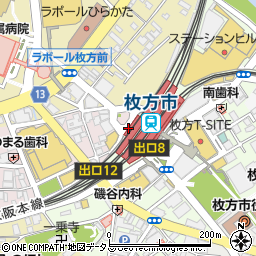 京阪枚方市駅(北口)周辺の地図