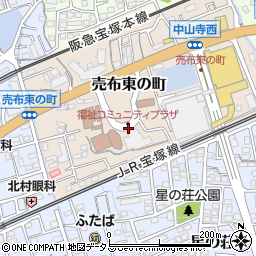 兵庫県宝塚市売布東の町周辺の地図