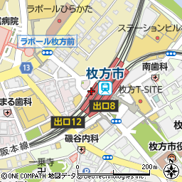 モスバーガー 京阪枚方市駅店周辺の地図