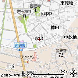 愛知県西尾市一色町赤羽水出周辺の地図
