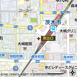 ミディパーキング阪急茨木西口駐車場周辺の地図