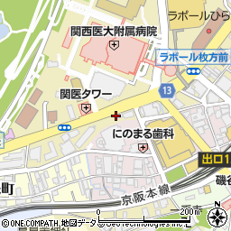 大阪トンボ交通株式会社　枚方本社・営業所周辺の地図