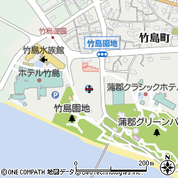 竹島園地駐車場周辺の地図