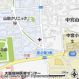 大阪府枚方市中宮西之町25-19周辺の地図