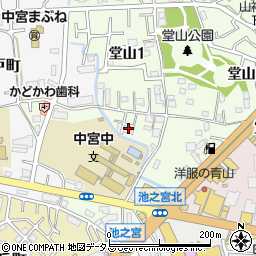 大阪府枚方市堂山1丁目14周辺の地図