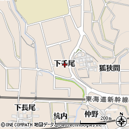 愛知県蒲郡市大塚町下千尾周辺の地図