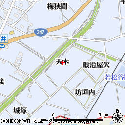愛知県常滑市坂井天木周辺の地図