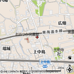 愛知県蒲郡市大塚町上中島37周辺の地図