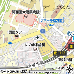 ＨｏｎｄａＣａｒｓ北大阪枚方駅前店周辺の地図