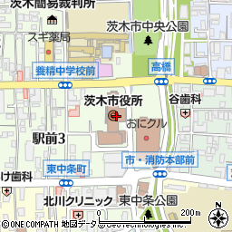 茨木市役所建設部　公園緑地課周辺の地図