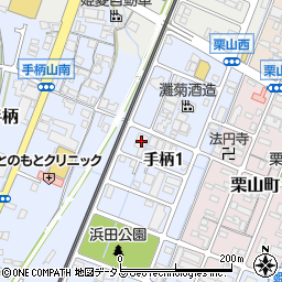 兵庫県姫路市手柄1丁目101周辺の地図